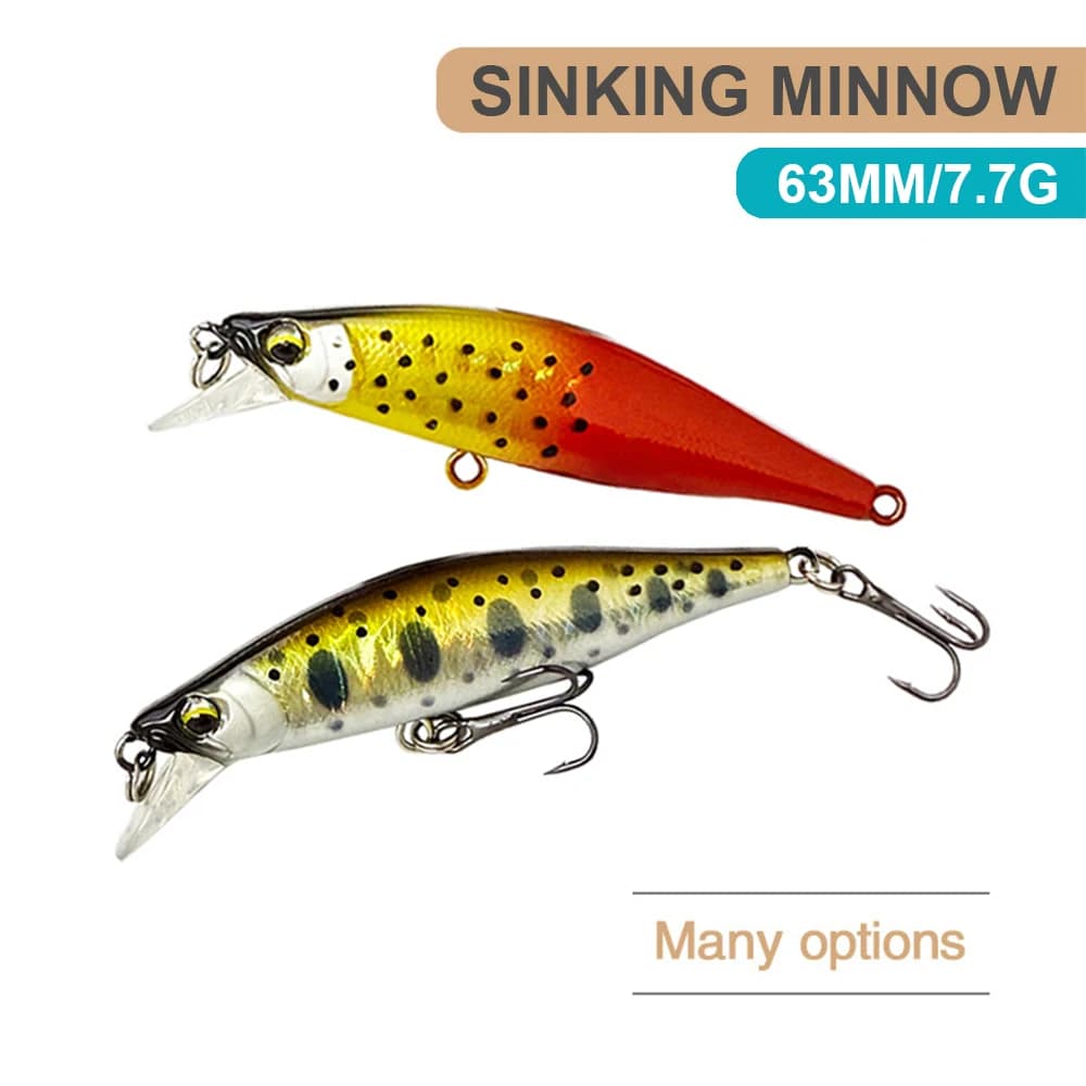 6.3 cm 7.7g Fishing bait Minnow Wobbler Long Casting Artificial Esca Dura Jerkbait Fishing Accessories MN712