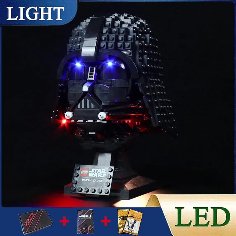 Kit luce LED fai-da-te per casco LEGO 75304 Darth Vader (solo luce LED, senza modello di blocchi)