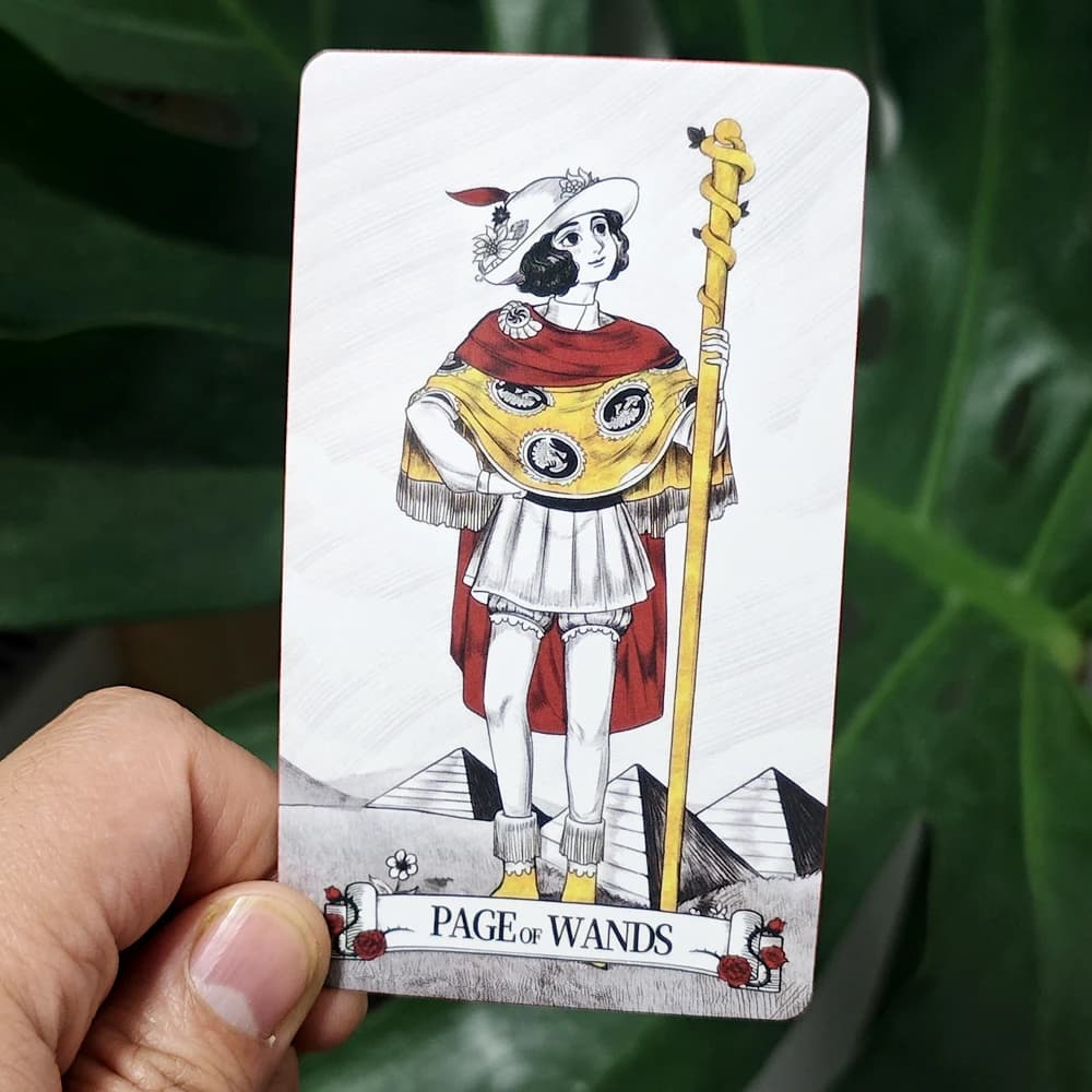Mazzo di tarocchi a specchio segreto 78 carte dei tarocchi del cavaliere con guida con bordi dorati rossi - 10,3 * 6 cm