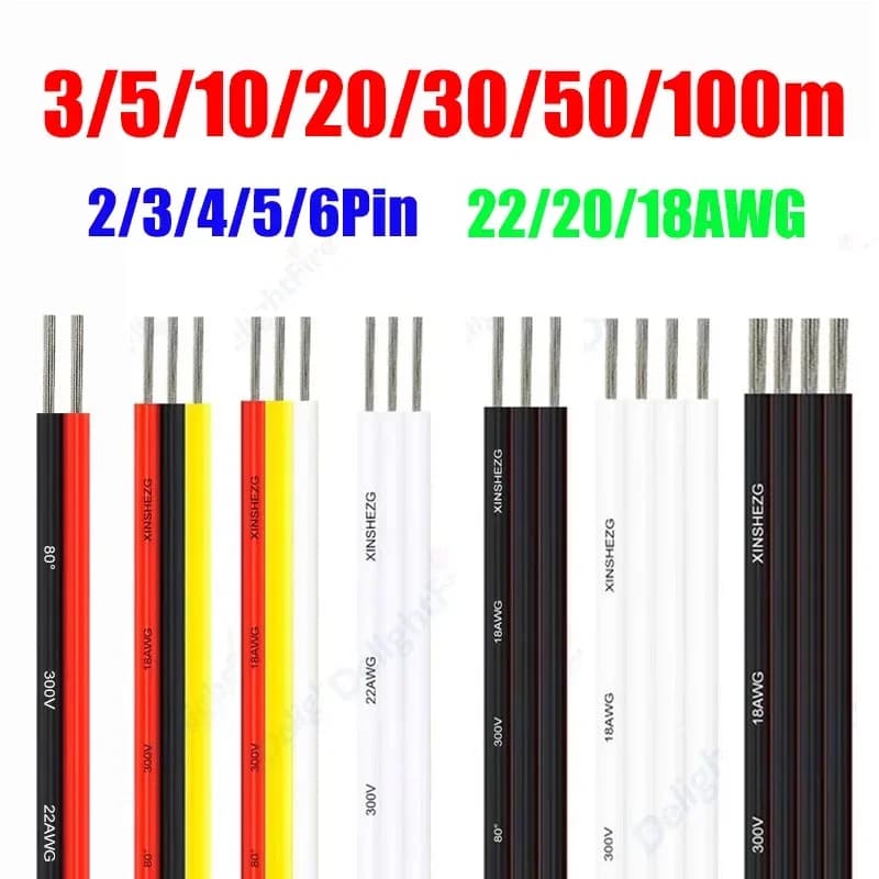 Cavo di prolunga LED 2/3/4/5/6 pin 22 20 18 Calibro 12V Cavo elettrico per 5050 SMD RGB RGBW WS2812B Strisce LED Lampadina Connettore JST