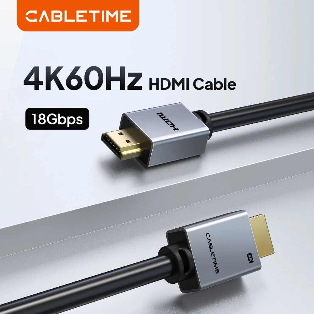 CABLETIME 4K HDMI Cable 4K@60Hz HDMI to HDMI Adapter HDMI 2.0 Cable for Laptop PS4 TV Switch Box Extender Video Cable