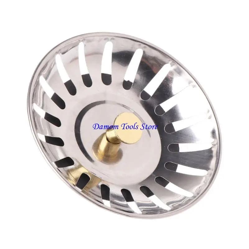 57BE Kitchen Stainless Steel Basin Drain Dopant Sink Strainer Basket Waste Filter