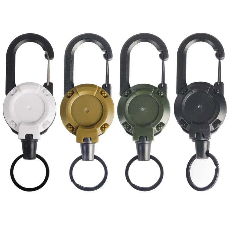 1 pcs anti-theft metal easy to pull buckle rope keychain elastic retractable sports keychain anti loss yoyo ski pass identity card