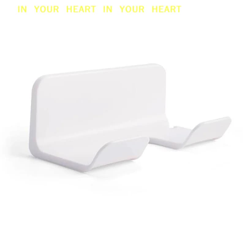 【X】1pc Bathroom Wall Mounted Hair Dryer Holder Shower Storage Rack Self-adhesive Plastic Household Washroom Organization Shelves