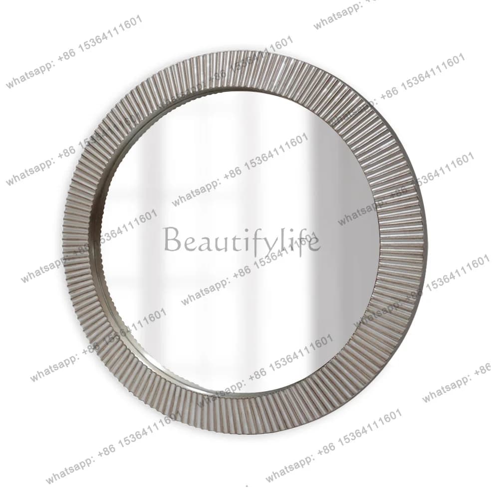 Specchio decorativo rotondo moderno tridimensionale per veranda, bagno, specchio per il trucco alla moda 2110