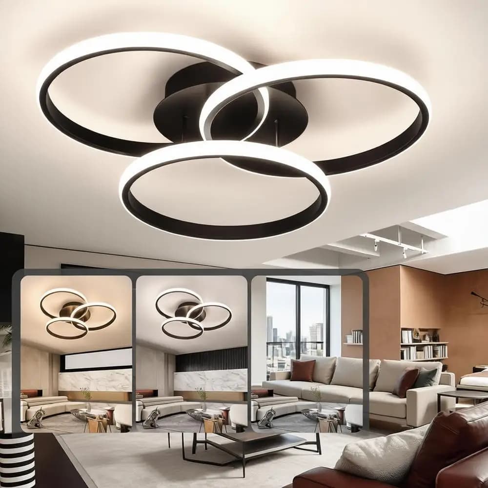 Plafoniere LED Dimmerabili con Telecomando, Adatte per Camera da Letto, Soggiorno, Sala da Pranzo, Cucina (3000K-6500K)