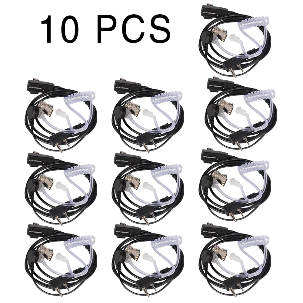 10PCS Zastone Cuffia Walkie Talkie Auricolare 2 Pin TK Spina PTT Aria Tubo Acustico Auricolare Radio Portatile Auricolare per Baofeng