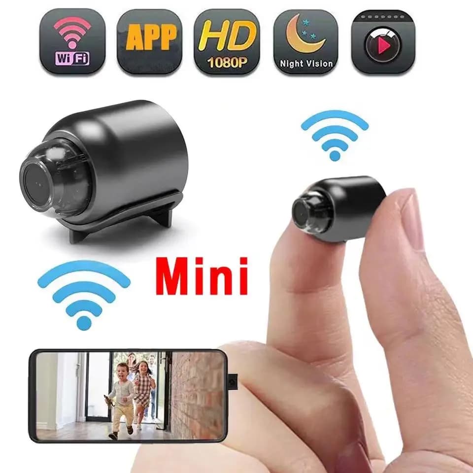 Telecamera X5 1080P HD Wifi Wireless con Visione Notturna, Rilevamento Movimento, Videocamera di Sicurezza Domestica, Registratore Audio Video