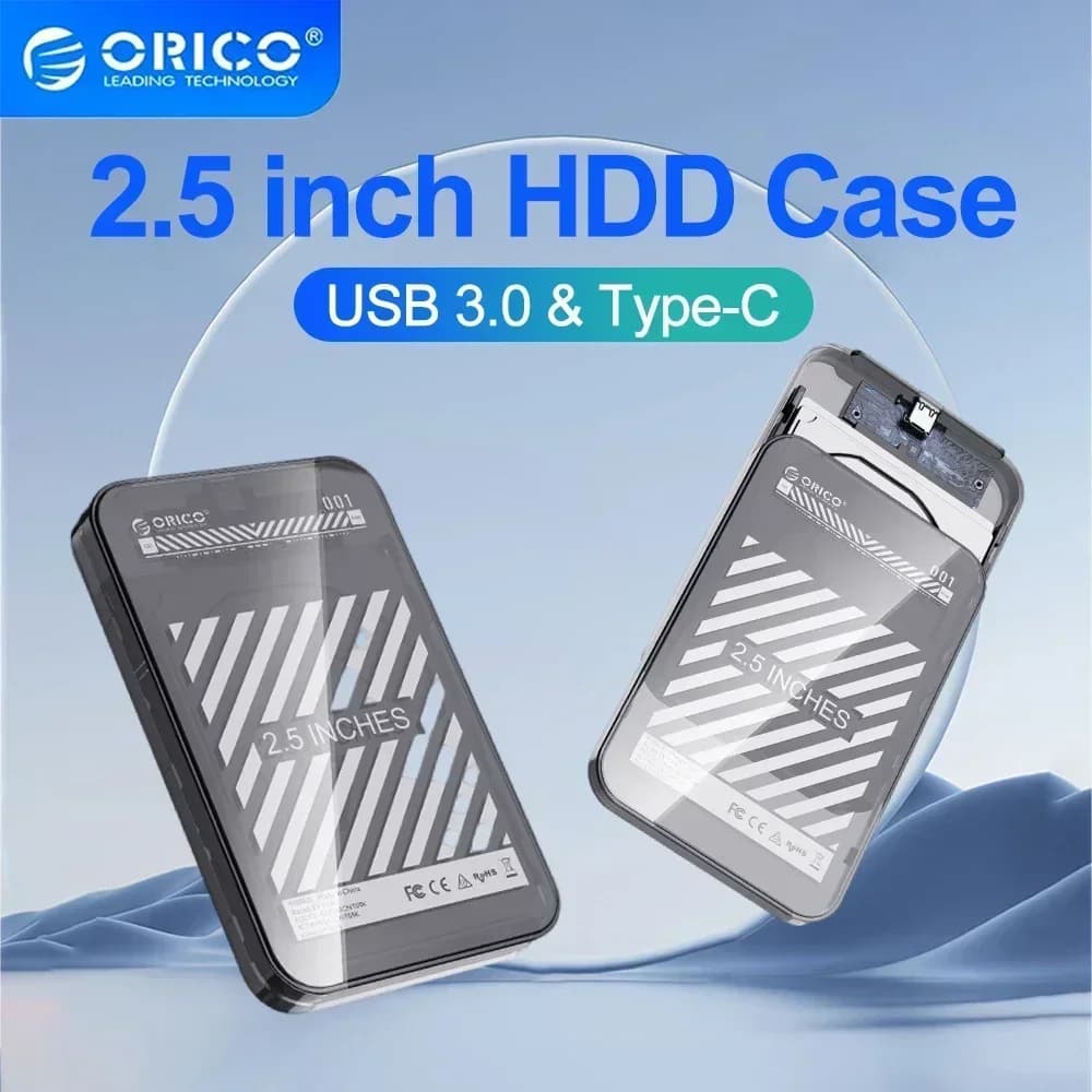 ORICO custodia per disco rigido da 2.5 pollici USB3.0 SATA 5Gbps Type-C custodia per HDD di archiviazione portatile esterna per PC Laptop Notebook Hard Disk