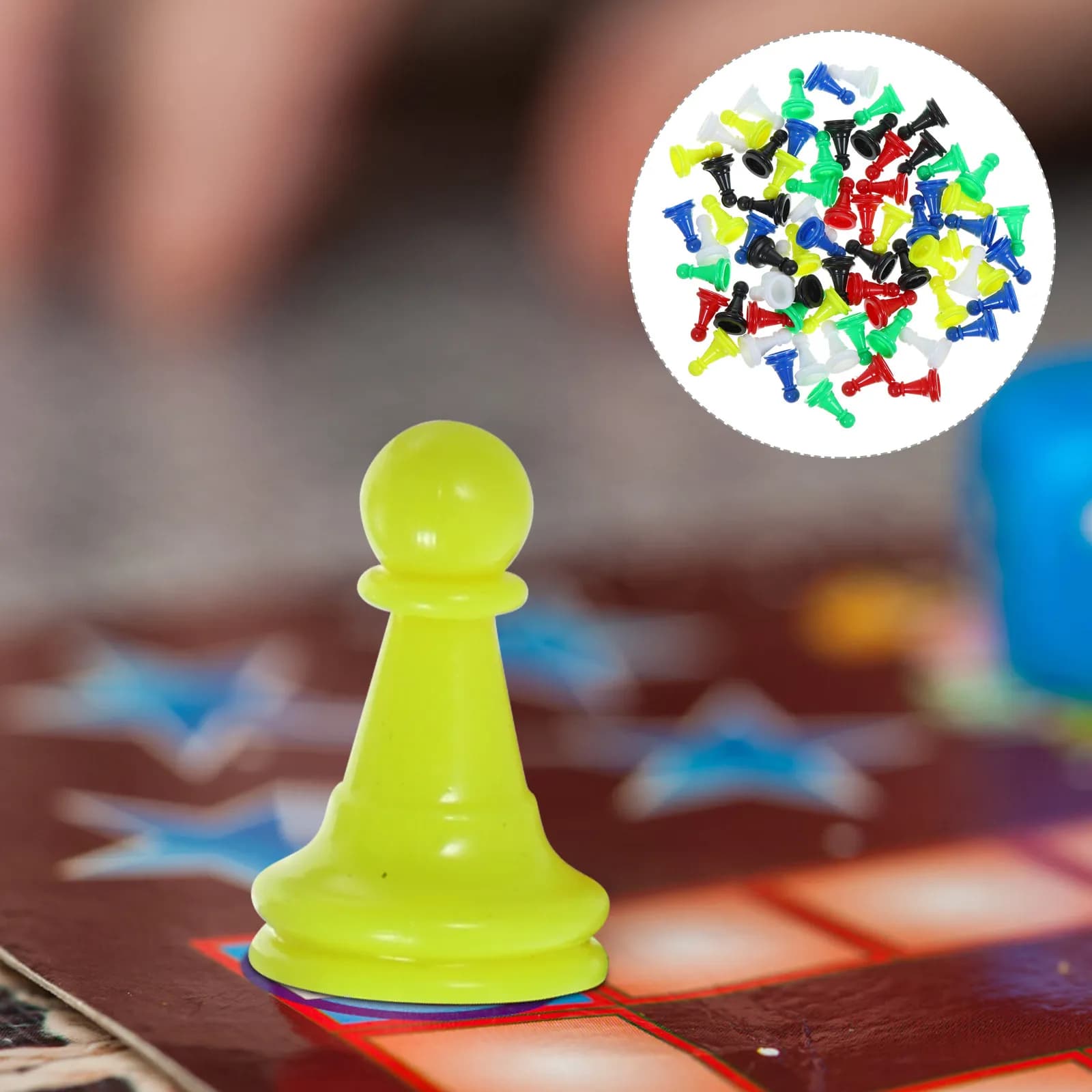 Set di 96 Pezzi di Scacchi in Plastica Multicolore, Ricambi per Giochi da Tavolo, Accessori Educativi per Scacchi