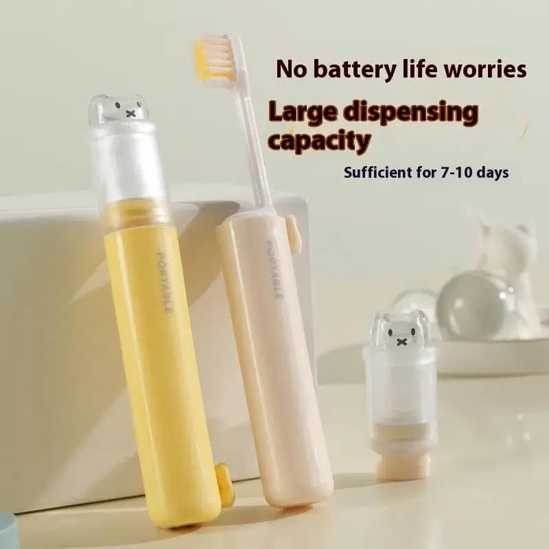 2 In1 Portable Mini Travel Toothbrush Toothpaste Set Adult Outgoing Camp Business Toothbrush Carry-on Deep Cleaning Oral Care
