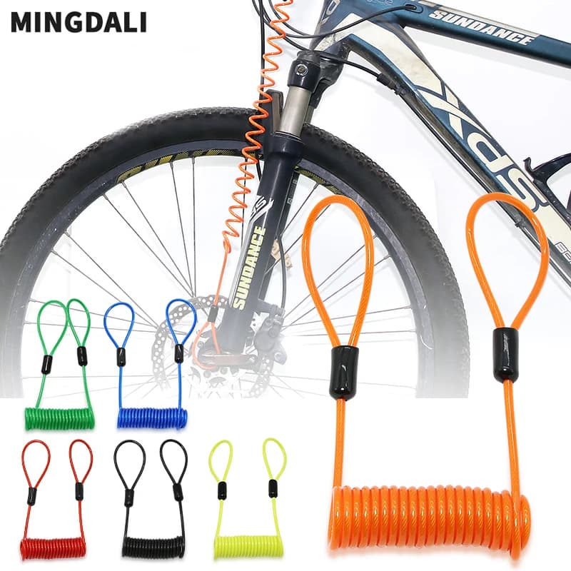 Cavo di Sicurezza MINGDALI-2mm in PVC per Freno a Disco, Blocco Antifurto per Bicicletta, Cavo a Molla Robusto per Allarme Moto