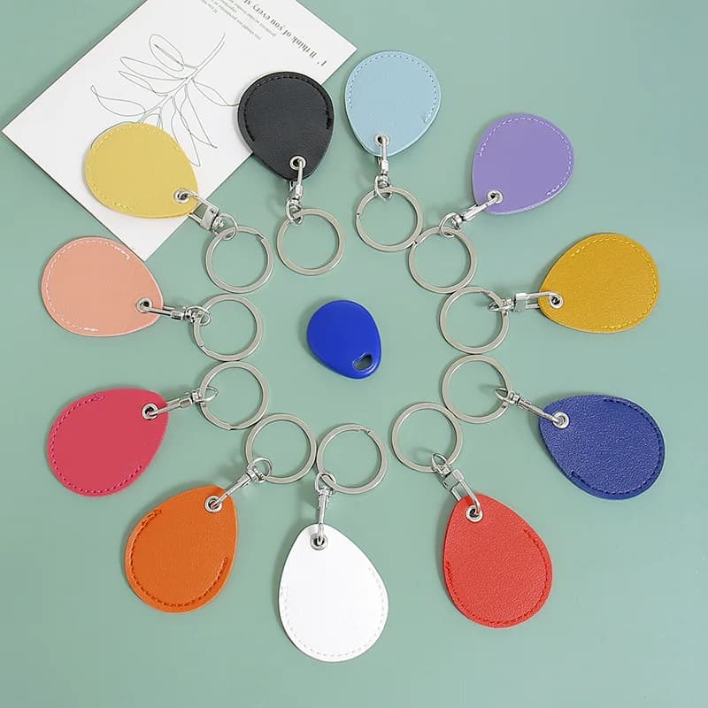 Porta Tessere in Pelle PU a Forma di Goccia, Custodia per Carte NFC, Portachiavi, Organizzatore per Chiavi