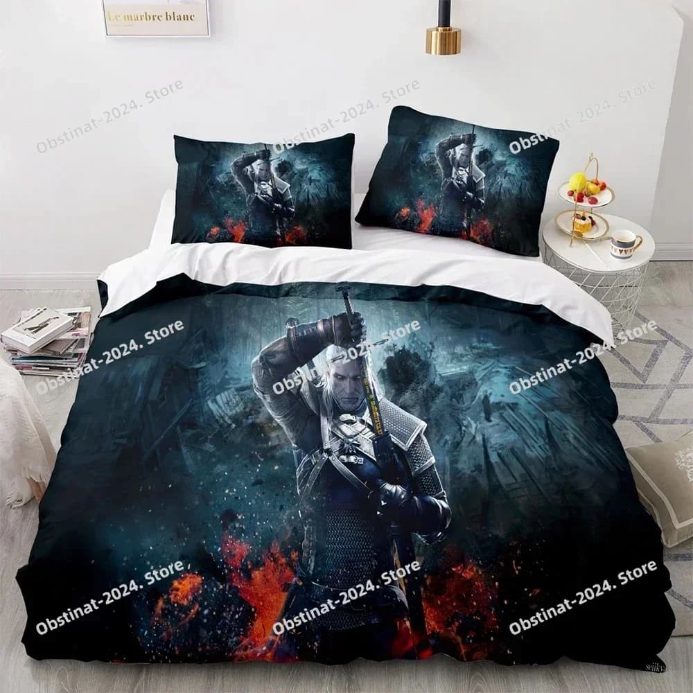 Set biancheria da letto Witchers stampato in 3D Copripiumino Copripiumino per camera da letto Singolo Twin King ​ Copripiumino taglia Tessili per la casa