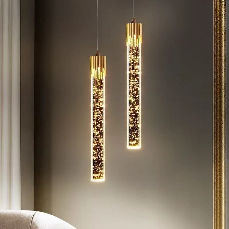 Crystal chandelier creative personality bedroom bedside ring chandelier minimalist restaurant bar atmosphere lighting