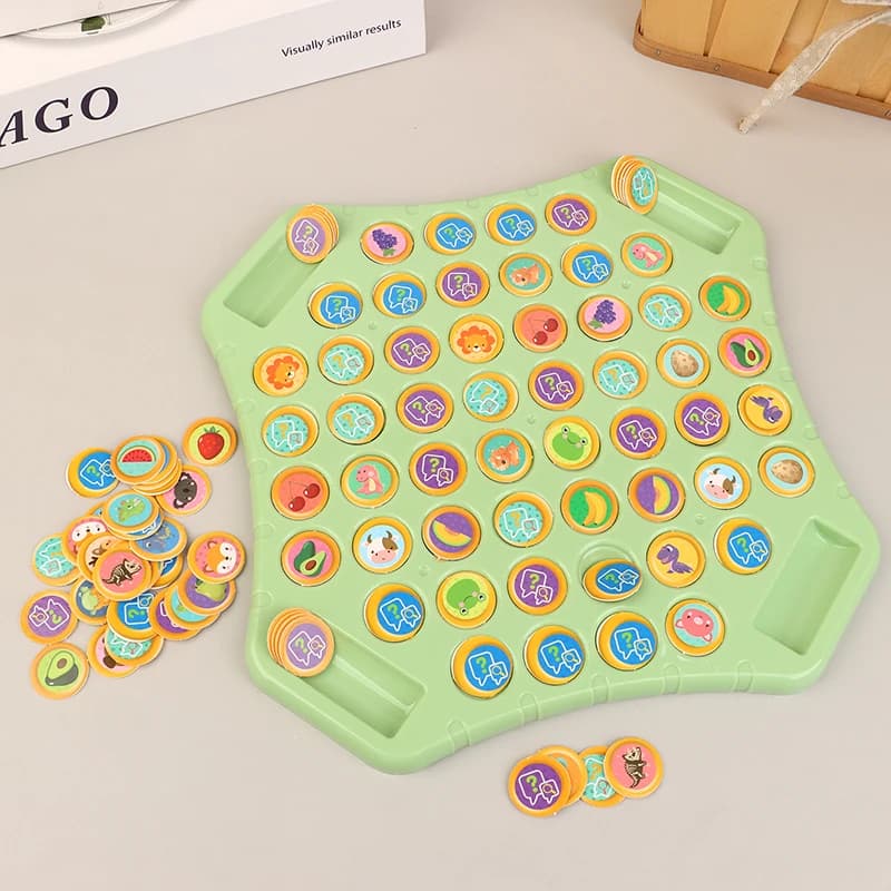 1 Set Bambini Gioco da tavolo sociale per adulti Animale Flip Scacchi Divertente gioco di memoria Giochi da tavolo Giocattoli interattivi per feste in famiglia genitore-figlio