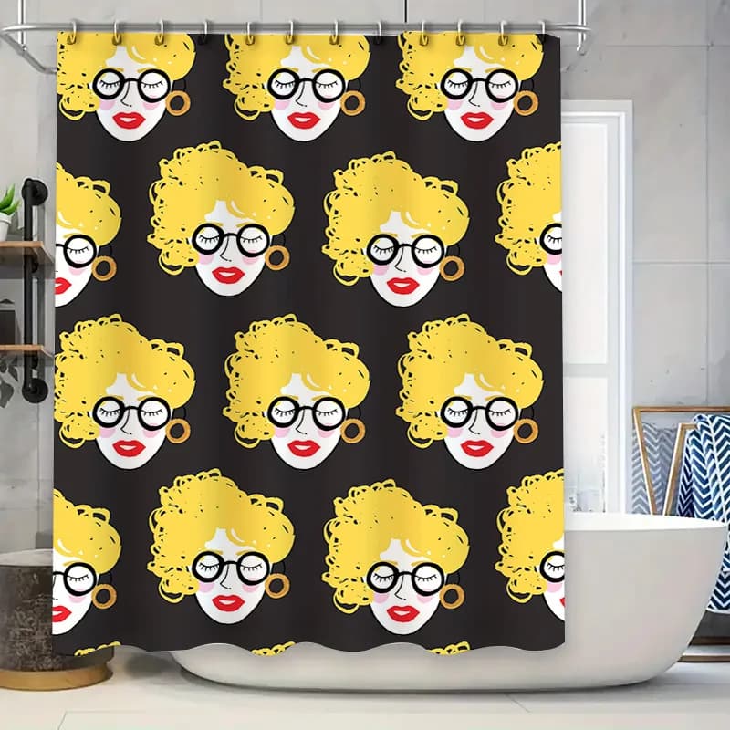 Tende da doccia stampate floreali gialle Decorazioni per la casa femminili Accessori da bagno per il bagno della ragazza Tessuto impermeabile moderno Avai