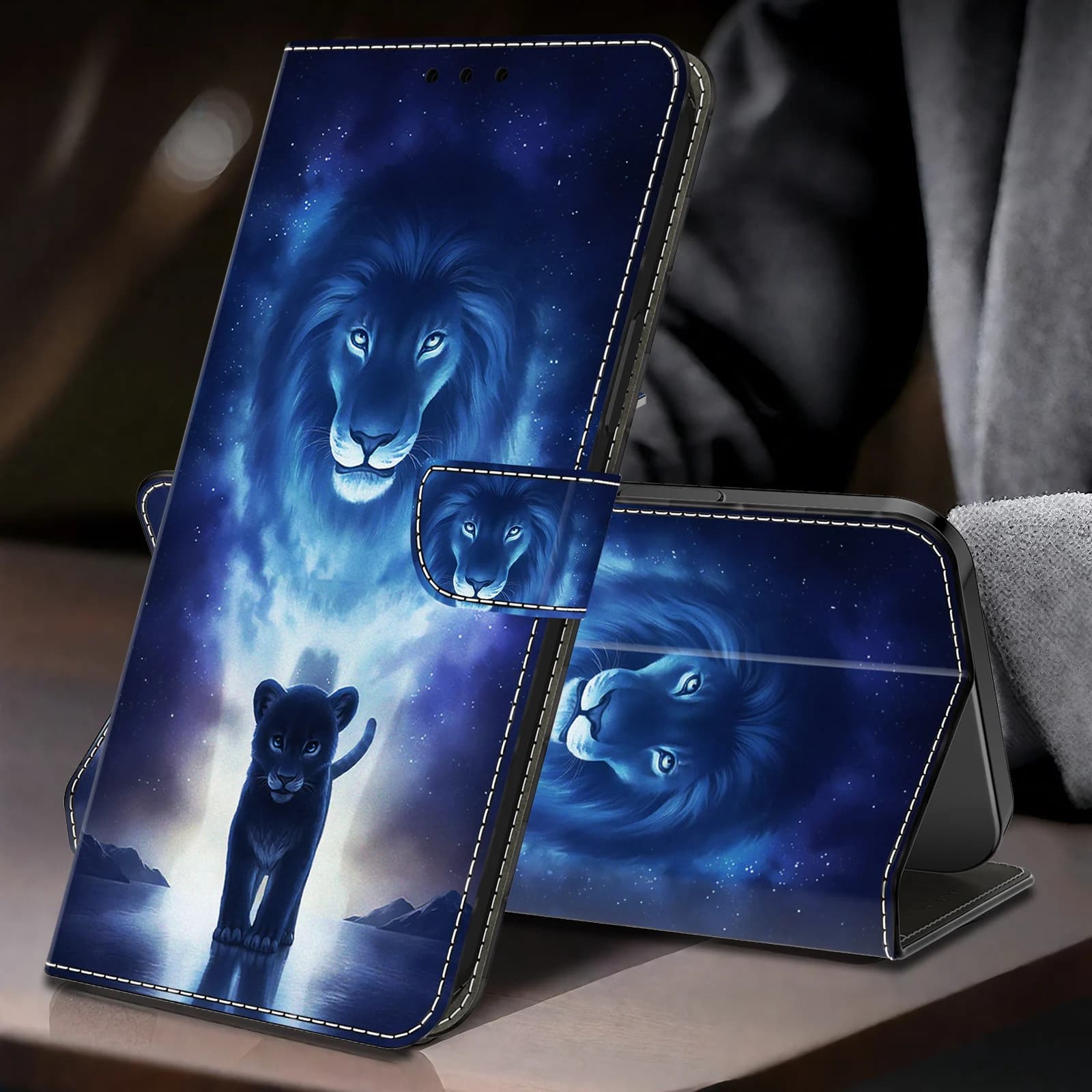 Leather wallet case with magnetic vibration for Samsung Galaxy A03S A04S A05S A12 A13 A14 A16 A21s A22 A25 A26 A31 A32 A33 4G/5G