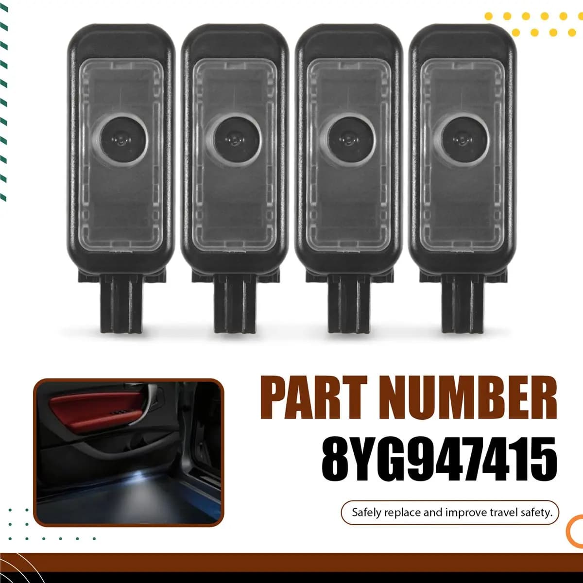 4 pcs LED Projection Door Light for Audi A3 A4 A5 Q3 Q2 Q5 Main Light for Car