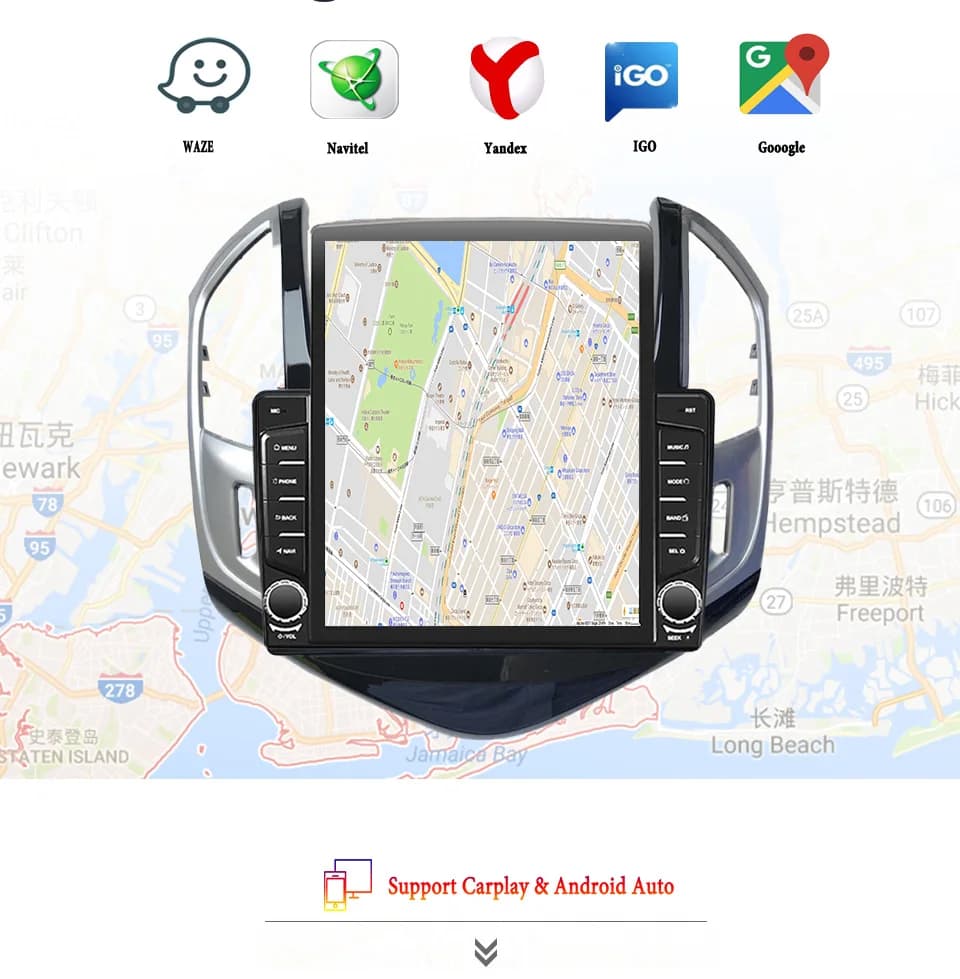 Autoradio per auto da 9,7'' per Chevrolet Cruze 2012 - 2015 Navigazione GPS Sistemi intelligenti per auto Carplay Android Auto Riproduzione video e musica
