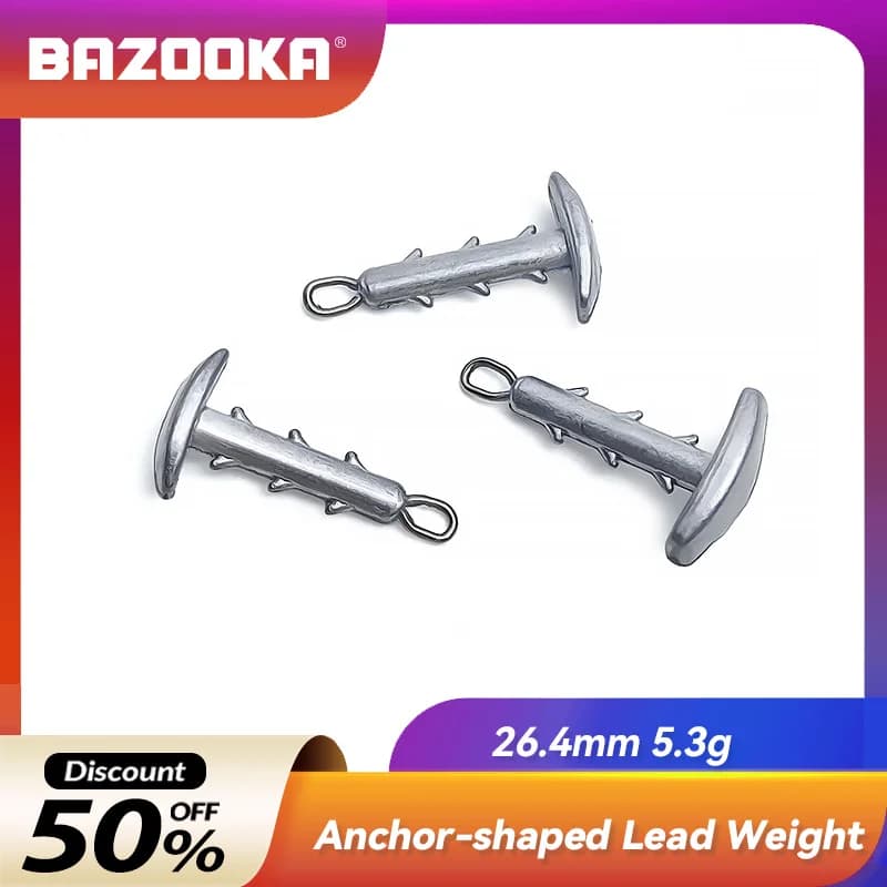 BAZOOKA 2.6g 3.4g 5.3g Special for sea urchin bait Anchor-shaped Lead WeightFishing Lure Swimbait Carp Bass Pike