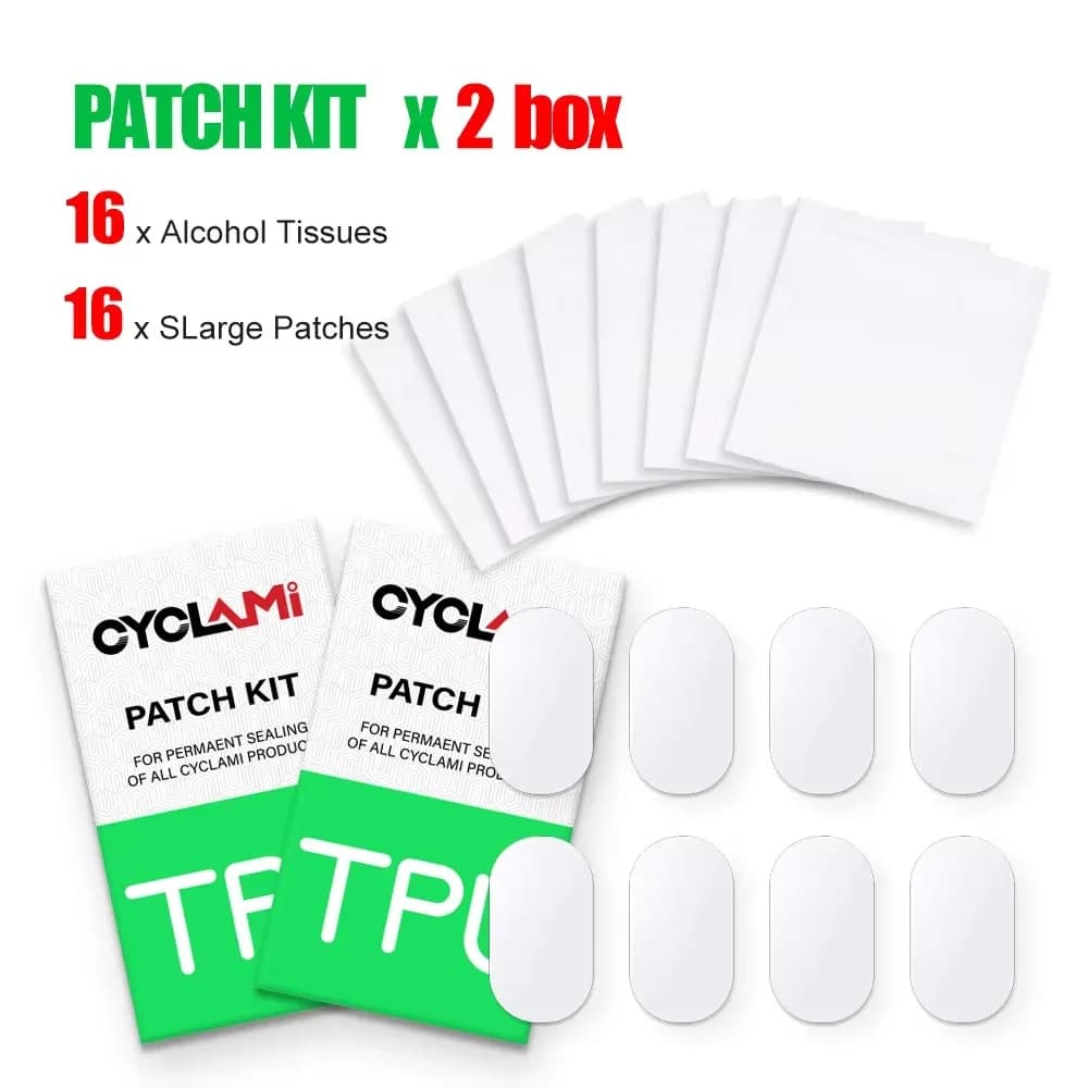 CYCALMI 16/80 Pz Bici Air Camera Pneumatic Patch Repair Tools Road Kit MTB Bicycle Foldable TPU Material Powerful Without Collar