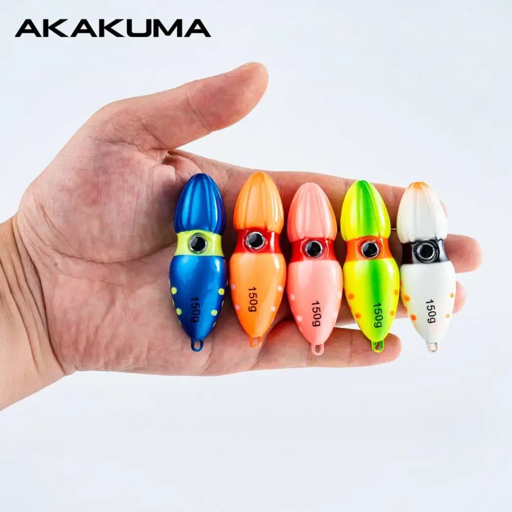 5 Pz 45-150g Metallo Affondamento Casting Esche Zucca Cursore Jig Testa Richiamo di Pesca 3D Occhi Luminosi Jigging Artificiale Esca Dura