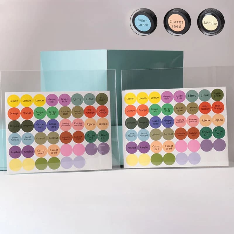 1 set Per doTERRA Tappo di Bottiglia di Olio Essenziale Etichetta del Coperchio Pre-stampato Bottiglie di Olio Essenziale Tappo Etichette del Coperchio Cerchio Rotondo adesivi