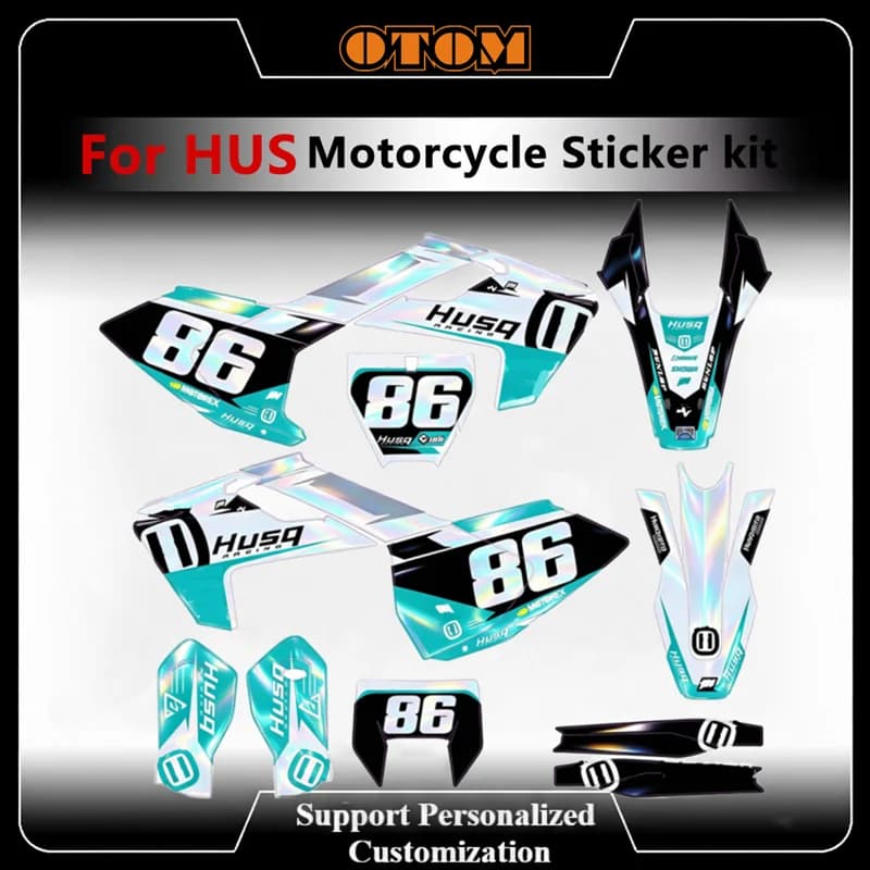 OTOM Customize Motocross Sticker Kit For Husqvarna TE FE TC FC TX FX FS 150 250 350 450 2016-2026 Holographic Graphics Decals