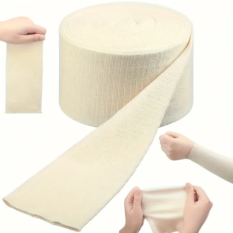 1 rotolo di benda elastica tubolare - Adatto per braccia, gambe, supporto confortevole, adatto per uomini e donne