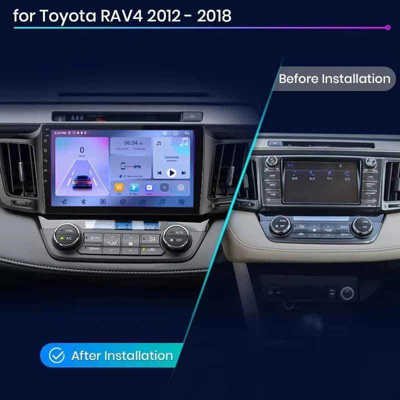 RAV4 IIII Android 14 Auto Radio per Toyota RAV4 RAV 4 2012 - 2018 Car Multimedia Navigazione GPS 2din Wireless CarPlay Auto