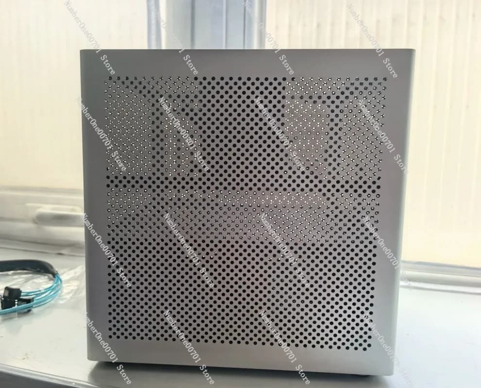 6 Bay NAS Storage Case 2mm Anodized Aluminum MATX Server Chassis Support ATX Power Supply for Unraid NAS System