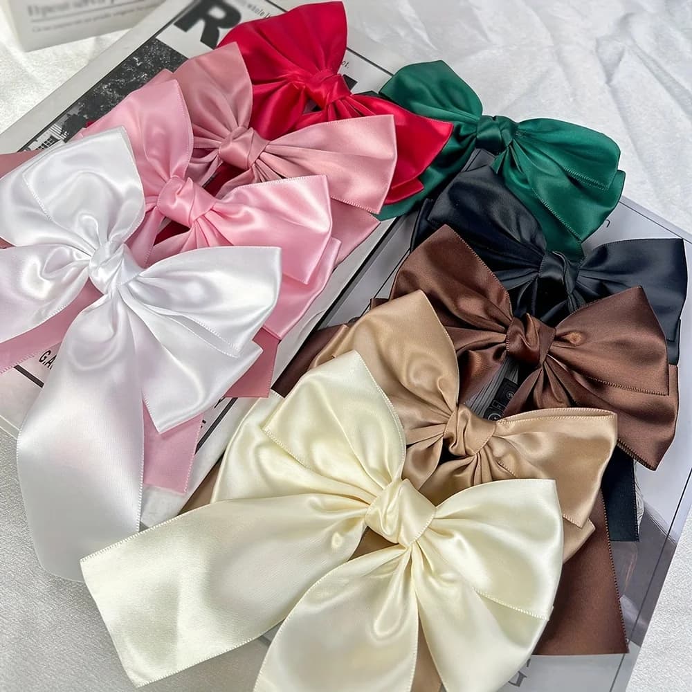 5 fermagli per capelli con fiocco per donne e ragazze, accessorio di moda, fermaglio per capelli con fiocco in nastro