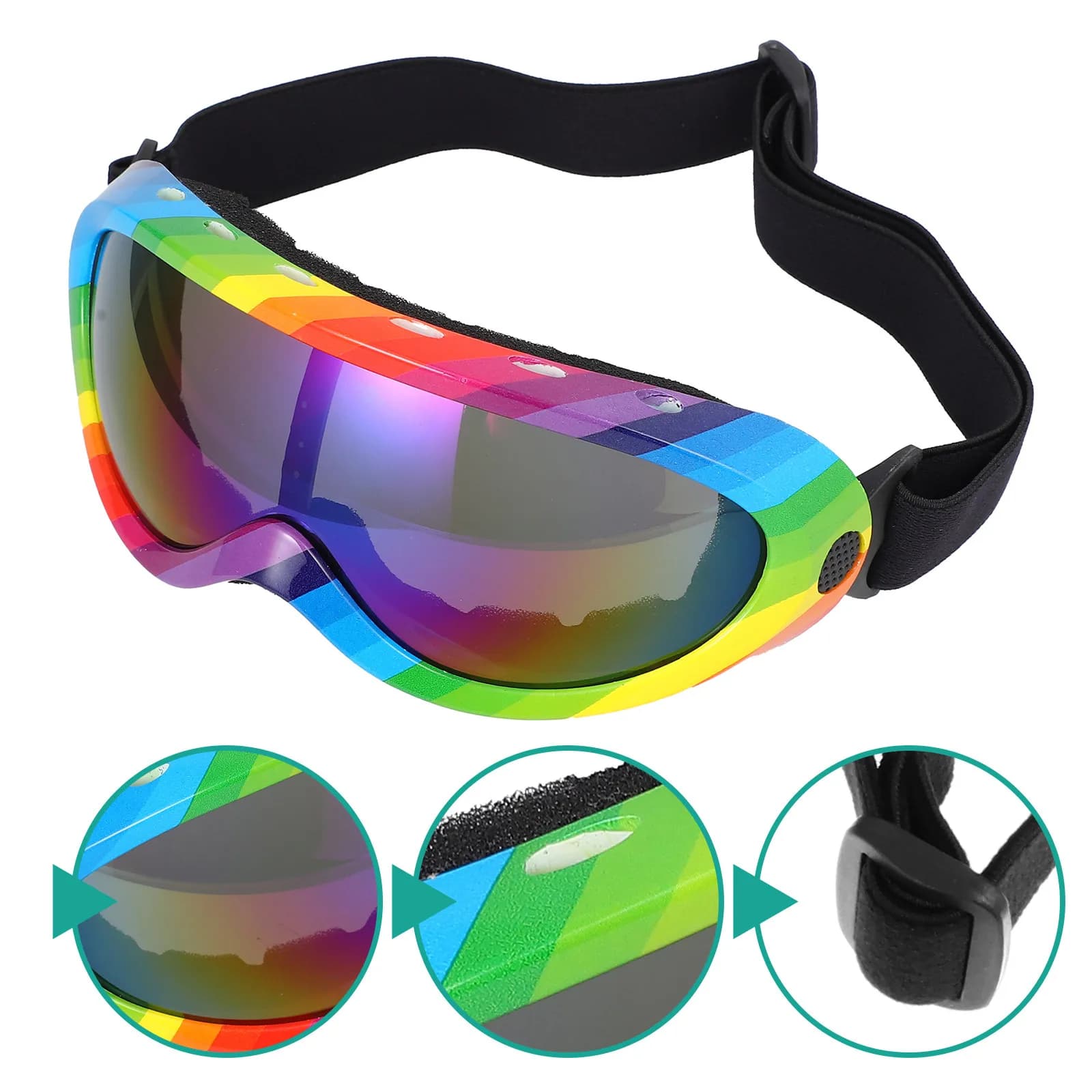 1 paio di occhiali da sci, occhiali protettivi antiriflesso, sport all'aria aperta, sci, ciclismo, alpinismo, occhiali da snowboard