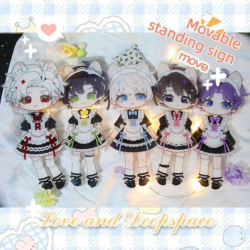Love and Deepspace Movable Acrylic Cat Dolls DIY Xavier Acrylic Standing Cute Adjustable Sylus Maid Standing Plate Gifts Toys