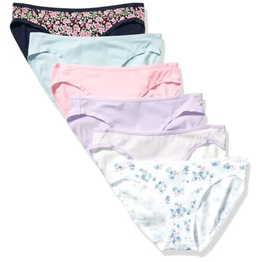 Women's Breathable Cotton Bikini Brief Underwear with Full Coverage, Multipacks