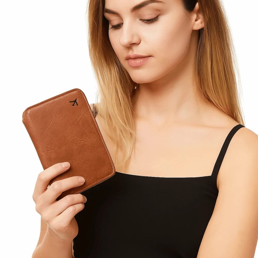 Simple Unit PU Passport Bag, RFID Anti-theft Travel Wallet for Air Check-in, Card Holder and Case for Men's Documents
