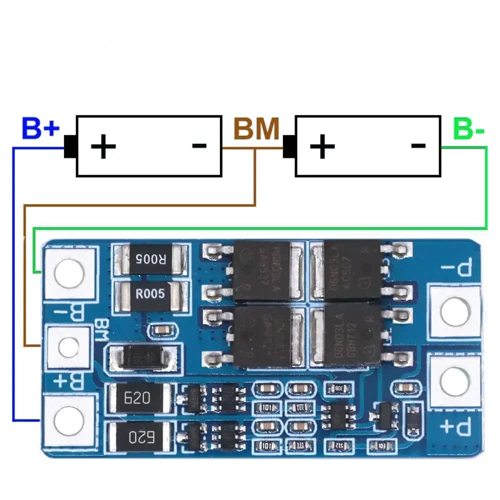 Lithium battery protection card 2S 10A 7.4V 18650 balanced charging module 8.4V PCB with balance function for Power Bank