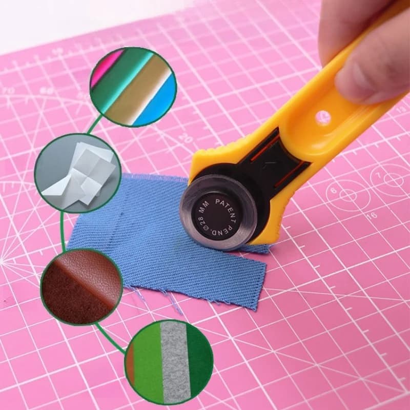 Rotary Cutter Set 1.1Inch/28mm and 1.8Inch/45mm Slide Out Safety Blade Guard for Fabric Paper Leather Felt DIY Sewing