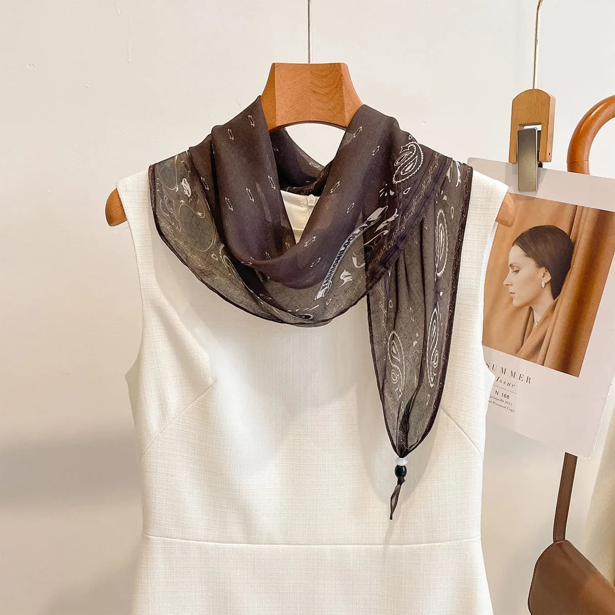 Sciarpe Cashew con Ciondolo da Donna, Sottili a Forma di Diamante, per Abbinare a Jeans, Bandane, Hijab di Lusso, Foulard, Sciarpe e Coprispalle