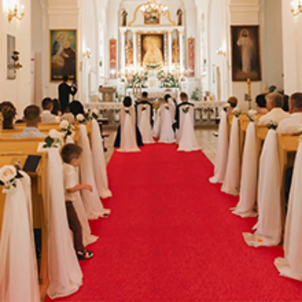 Elegant Anti-slip Bridal Corridor Carpet, White Wedding Carpet, Red Ceremony Carpet, Palcoscenic Carpet and Feste