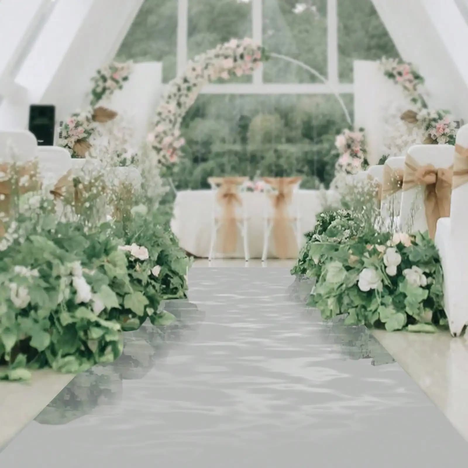 Mirror Carpet for hallway 65*3 feet, double-sided carpet, silver decorations for weddings, United States