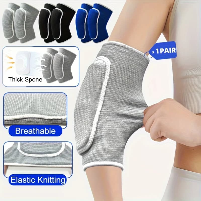 1pair Elastic Elbow Pads Thickened Sponge Elbow Knee Protectors Guard Basketball Volleyball Sport Arm Sleeve Pad Adults Children