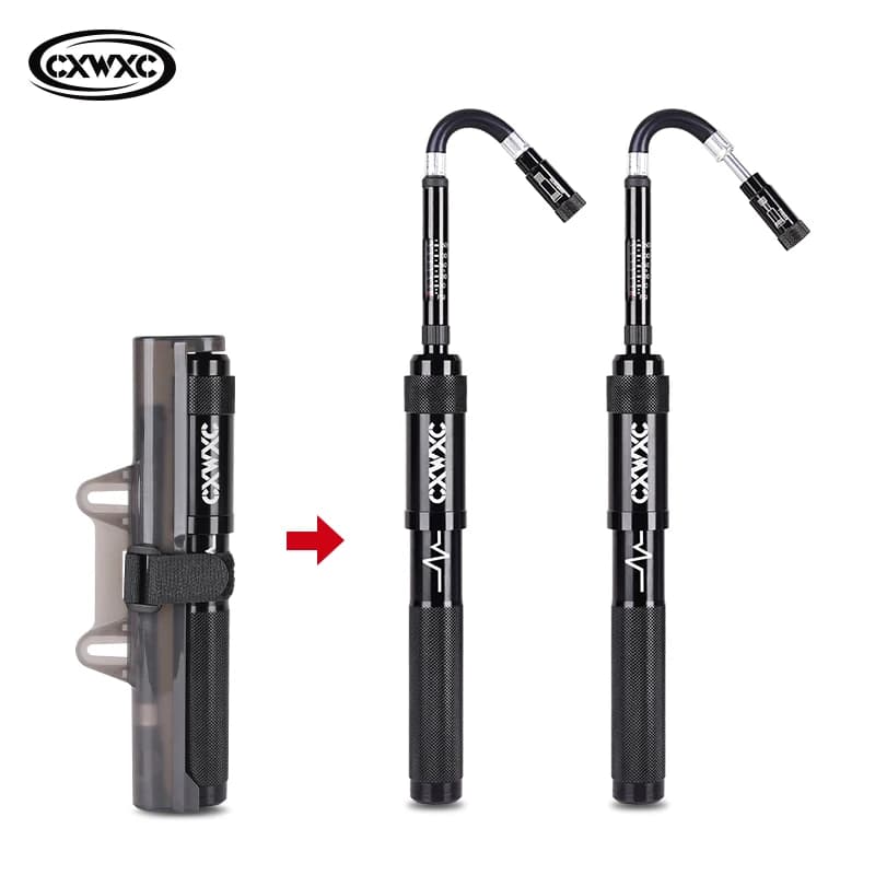 Pompa per Bicicletta CXWXC, Gonfiatore per Pneumatici MTB e Bici da Strada 260PSI, Valvola Schrader e Presta, Pompa ad Aria Manuale Portatile con Manometro