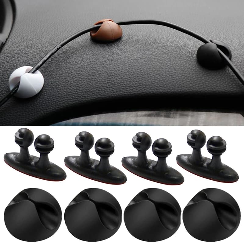 Organizzatore per cavi USB per interni auto Fissatore per fascette in silicone Avvolgicavo in silicone Organizzatore per cavi per telefono cellulare Accessori per organizer per auto