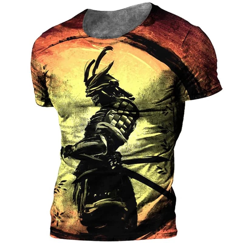 Trend Japanese Samurai Graphics T-shirt Summer Fashion manica corta Mens Kids 3D Printed T-shirt Casual Loose Harajuku Tees