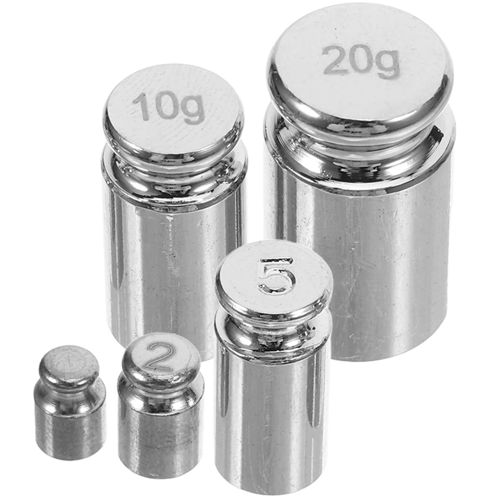 5pcs Calibration Weight Set Stainless Steel 1G-20G For Digital Scale Balance Adapter Precision Measurement Tool Gram Kit