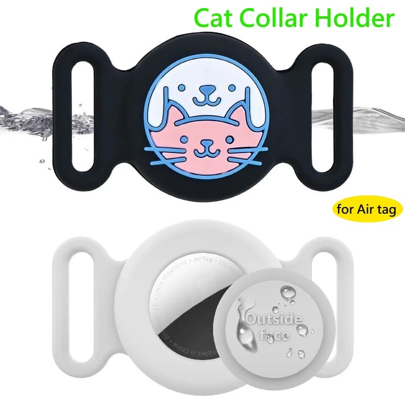 Supporto per collare AirTag per gatti, custodia in silicone piccola per AirTag da collare per gatti e cani, passante per pettorina