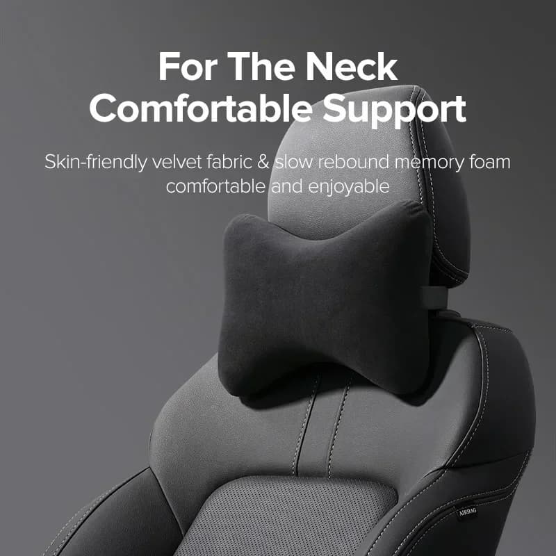 Cuscino Regolabile per Auto a Forma di U, in Memory Foam, Supporto per Sedile e Schiena, Massaggiante, Poggiatesta per Auto