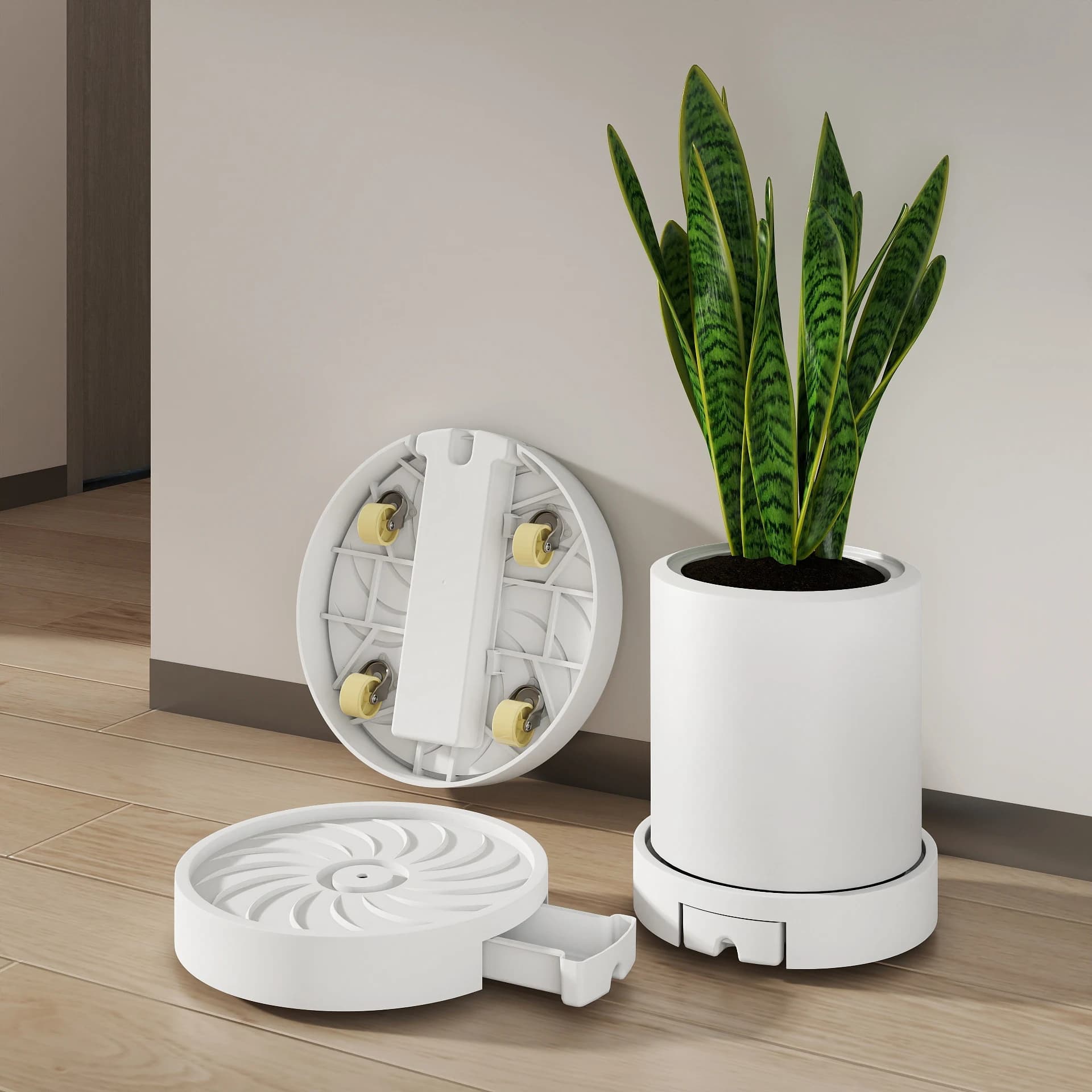 Base for Vase with Wheels, Silent Wheels and Design Anti-slip, Mobile Base for Internal Plants